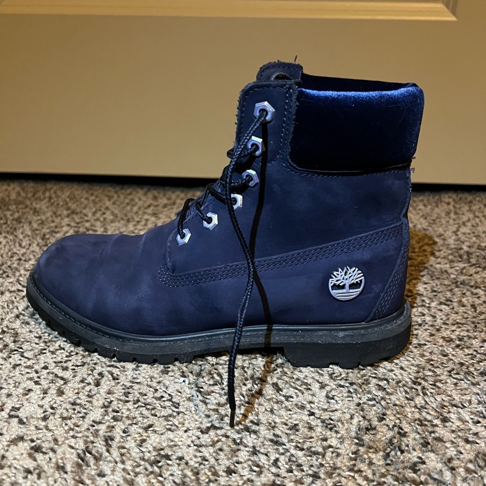 Navy Blue Suede Timberland Boots